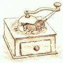 Cartoon  Druckgrafik Kaltnadelradierung Titel: Alltagstrott  -  zum vergr&ouml;&szlig;ern auf die Grafik klicken