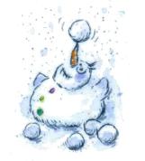 Weihnachten-Neujahr  Druckgrafik  Kaltnadel  / Aquarell  Titel : Ballance  -  zum vergr��ern auf die Grafik klicken