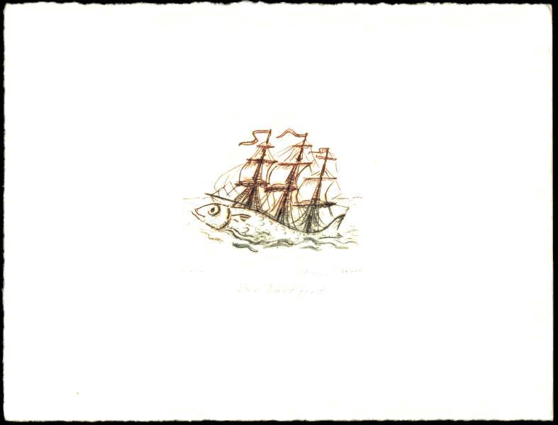 Cartoon  Grafik  Titel: Barkfisch   Technik: Kaltnadelradierung   Plattenformat: 10,5 cm x 7,5 cm   Papierformat ca. 26,5 cm x 20 cm   gedruckt auf B&uuml;ttenpapier   Auflage 1 - 100   -   zur&uuml;ck zur &Uuml;bersicht bitte hier klicken