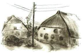 Druckgrafik   Landschaft    Titel : Fischerh�user zum vergr��ern anklicken