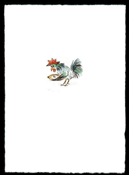 Druckgrafik   Kaltnadelradierung   Vogelhochzeit   Titel :Hahn  -  zur&uuml;ck zur &Uuml;bersicht hier klicken