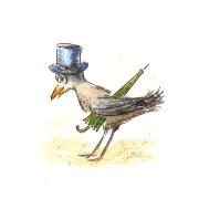 Druckgrafik   Kaltnadelradierung   Vogelhochzeit   Titel : Br&auml;utigam  2  -   hier zum Vollbild klicken