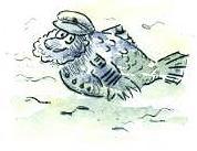 Cartoon Grafik Titel: Kapit�nsfisch -  zum vergr��ern auf die Grafik klicken