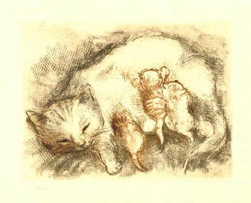 Druckgrafik Vernis mou / mehrfarbig  Titel : Kinderstube - zur&uuml;ck zur &Uuml;bersicht hier klicken