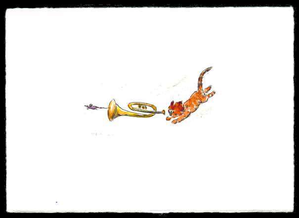 Cartoon   Kaltnadelradierung  Titel : Viel mehr Gl&uuml;ck  -  zur&uuml;ck zur &Uuml;bersicht hier klicken