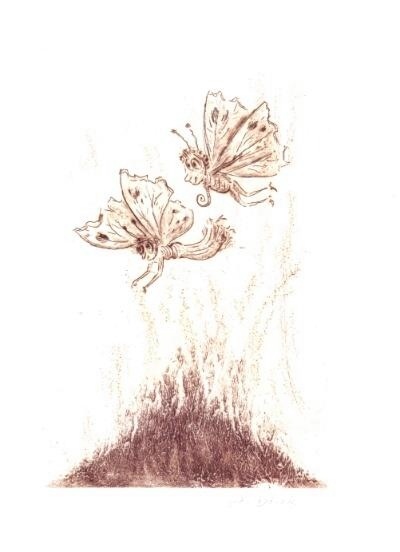 Cartoon  Grafik  &Auml;tzradierung  Titel: Pr&eacute;lude  -  zur&uuml;ck zur &Uuml;bersicht bitte hier klicken