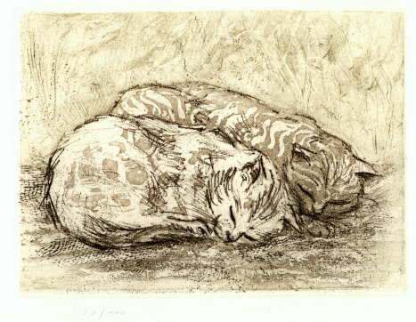 Druckgrafik Vernis mou / Aquatinta   Titel : Siesta - zur&uuml;ck zur &Uuml;bersicht hier klicken