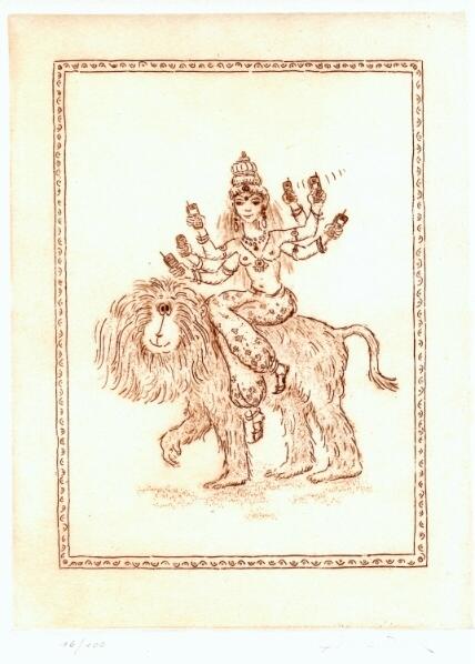 Cartoon  Grafik  &Auml;tzradierung Titel: Sita  -  zur&uuml;ck zur &Uuml;bersicht bitte hier klicken