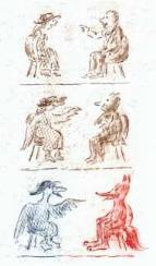 Cartoon  Druckgrafik Titel: Smalltalk  -  zum vergr&ouml;&szlig;ern auf die Grafik klicken