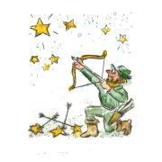  Druckgrafik Kaltnadelradierung Sternzeichen  Sch�tze hier zum Vollbild klicken