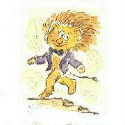 Druckgrafik Kaltnadelradierung Sternzeichen  L�we hier zum Vollbild klicken