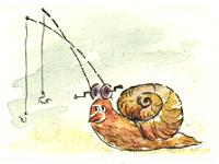 Cartoon Grafik Titel: Stippschneck -  zum vergr��ern auf die Grafik klicken