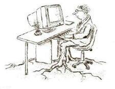 Cartoon  Druckgrafik Kaltnadelradierung  Der Surfer  -  ein klick auf die Grafik f&uuml;hrt Sie zu den Cartoons