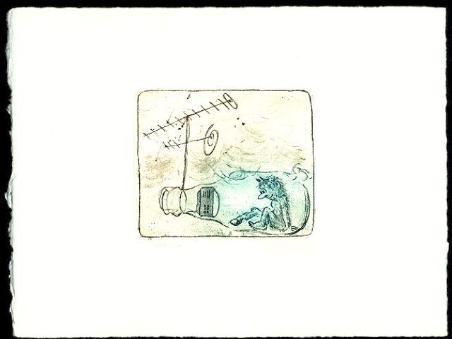 Cartoon  Vernis mou  Titel : Flaschenteufelchen  -  zur&uuml;ck zur &Uuml;bersicht hier klicken