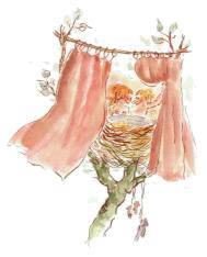 Cartoon Druckgrafik Kaltnadel/Aquarell   Titel : Wolkenkuckucksheim - hier zum vergr��ern klicken