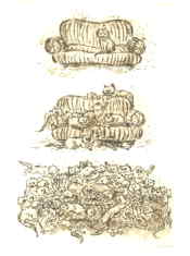 Cartoon Druckgrafik �tzradierung    Titel : Der Zuchterfolg - hier zum vergr��ern klicken